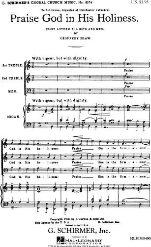 Praise God in His Holiness