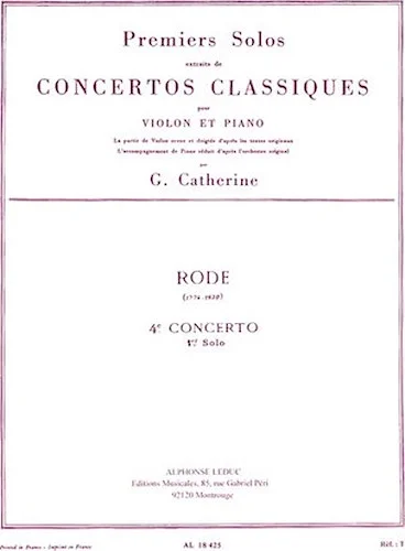 Premier Solos Concertos Classiques - Concerto No. 4, Solo No. 1