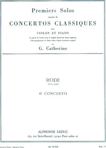 Premier Solos Concertos Classiques - Concerto No. 6, Solo No. 1