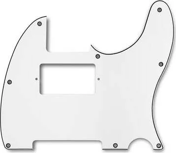 Primo Pickguard for Telecaster, S-H Pickup Configuration<br>White 3-Ply (W/B/W) .090