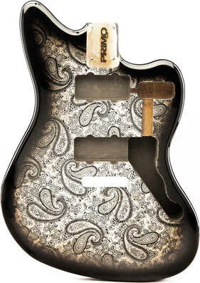 Primo Replacement Jazzmaster Body - Strat Trem - Black Paisley<br>