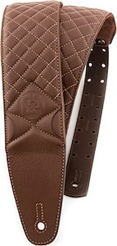 Pro-Performance Quilted Leather Straps (Guitar & Bass) Burlywood Brown-Cream Stitching