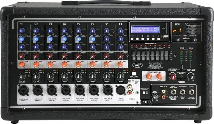 PVi Series 8ch 400W Powered Mixer with USB and Bluetooth