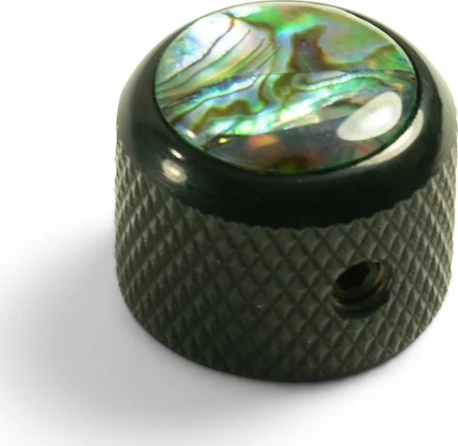 Q-Parts Knobs With Abalone Inlay - Dome Black
