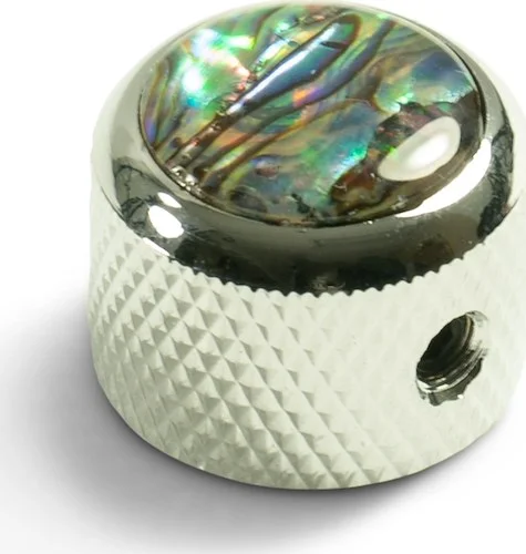 Q-Parts Knobs With Abalone Inlay - Dome Chrome