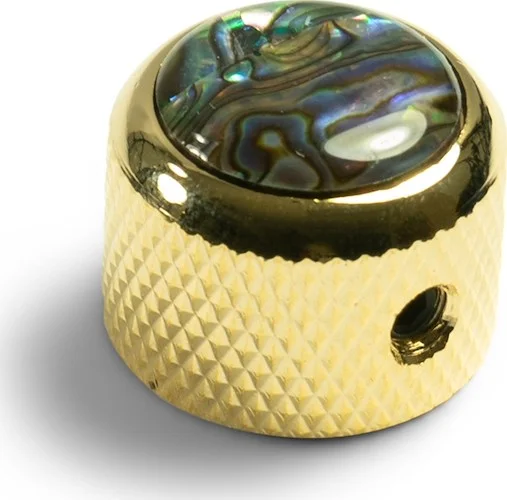 Q-Parts Knobs With Abalone Inlay - Dome Gold
