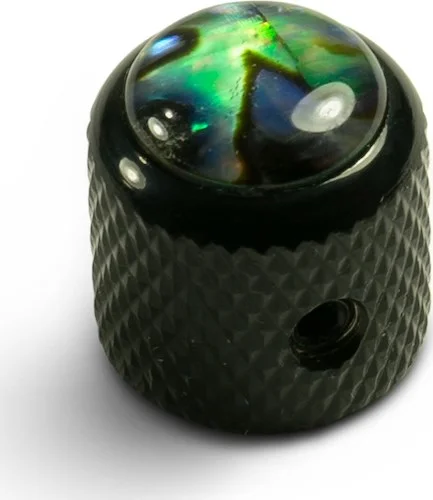 Q-Parts Knobs With Abalone Inlay - Mini Dome Black