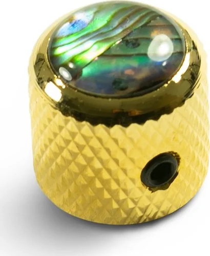 Q-Parts Knobs With Abalone Inlay - Mini Dome Gold