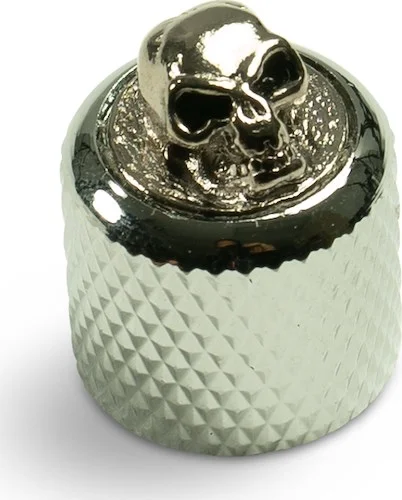 Q-Parts Knobs With Angry Skull Inlay - Mini Dome Chrome