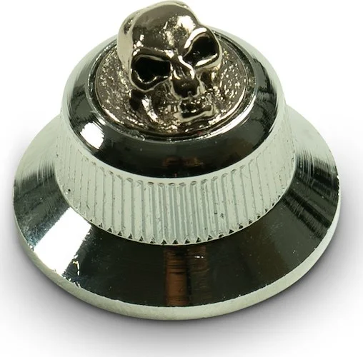 Q-Parts Knobs With Angry Skull Inlay - UFO Chrome