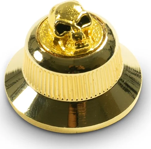 Q-Parts Knobs With Angry Skull Inlay - UFO Gold