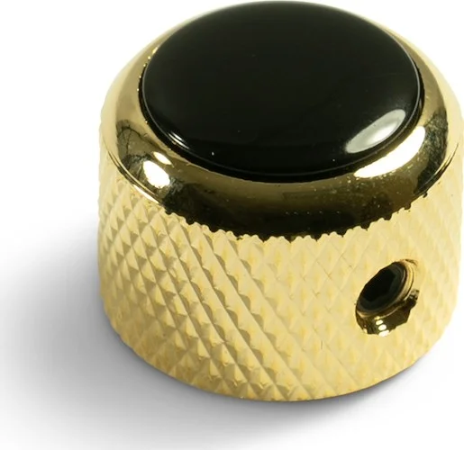 Q-Parts Knobs With Black Inlay - Dome Gold