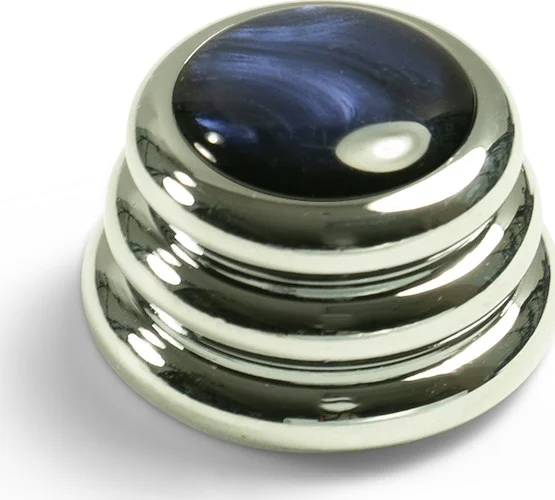 Q-Parts Knobs With Blue Acrylic Pearl Inlay - Ringo Chrome