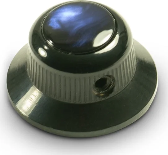 Q-Parts Knobs With Blue Acrylic Pearl Inlay - UFO Black