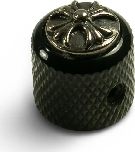 Q-Parts Knobs With Cross Inlay - Mini Dome Black