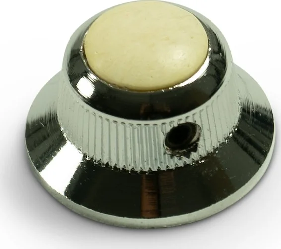 Q-Parts Knobs With Ivory Inlay - UFO Chrome