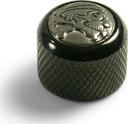 Q-Parts Knobs With Skull & Bones Inlay - Dome Black