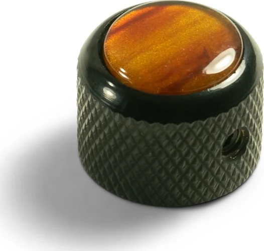 Q-Parts Knobs With Tortoise Inlay - Dome Black