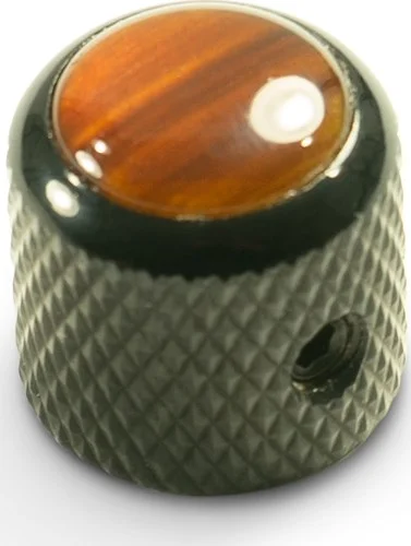 Q-Parts Knobs With Tortoise Inlay - Mini Dome Black
