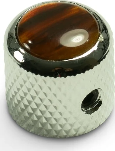 Q-Parts Knobs With Tortoise Inlay - Mini Dome Chrome