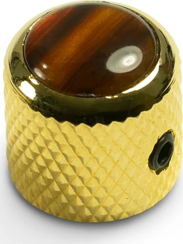 Q-Parts Knobs With Tortoise Inlay - Mini Dome Gold
