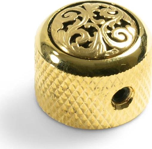 Q-Parts Knobs With Vine Inlay - Dome Gold