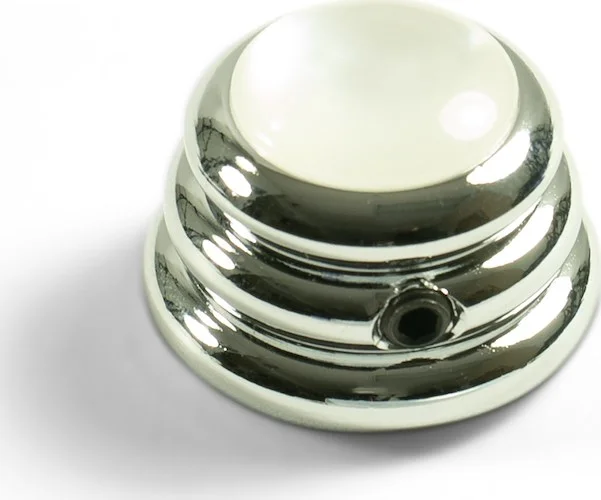 Q-Parts Knobs With White Acrylic Pearl Inlay - Ringo Chrome