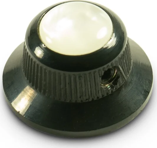 Q-Parts Knobs With White Acrylic Pearl Inlay - UFO Black