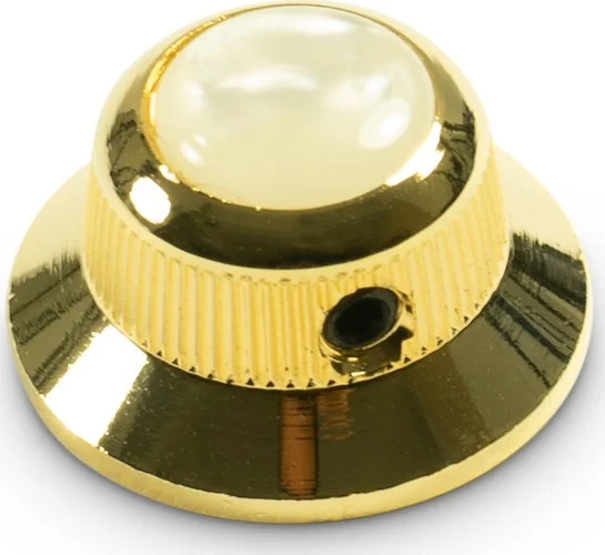 Q-Parts Knobs With White Acrylic Pearl Inlay - UFO Gold