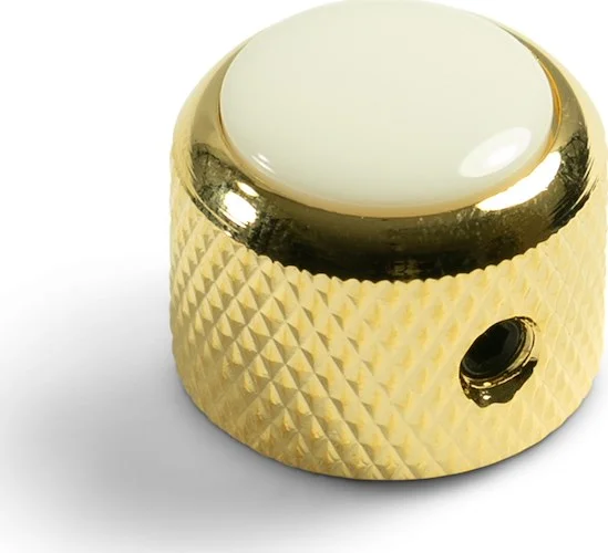 Q-Parts Knobs With White Inlay - Dome Gold