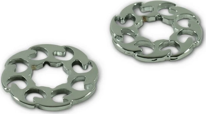 Q-Parts Straplock Ring Set With Fire Wheel Design - Chrome