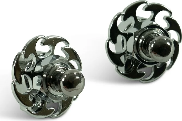 Q-Parts Straplock Set With Fire Wheel Design - Chrome