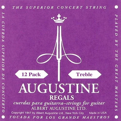 Regal/Trebles - Extra High Tension Nylon Guitar Strings - Augustine Classical String Collection (12 Packs of All 6 Strings)
