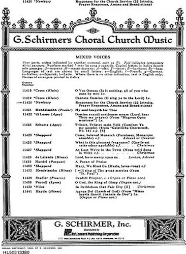 Responses For Church Services