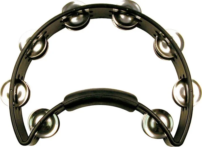 Rhythm Tech RT1010 Tambourine. Black with Double Row Nickel Jingles