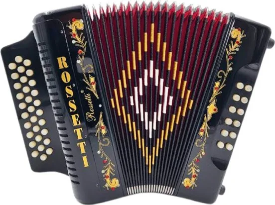 Rossetti 3 Row, 31 treble, 12 bass Diatonic button accordion