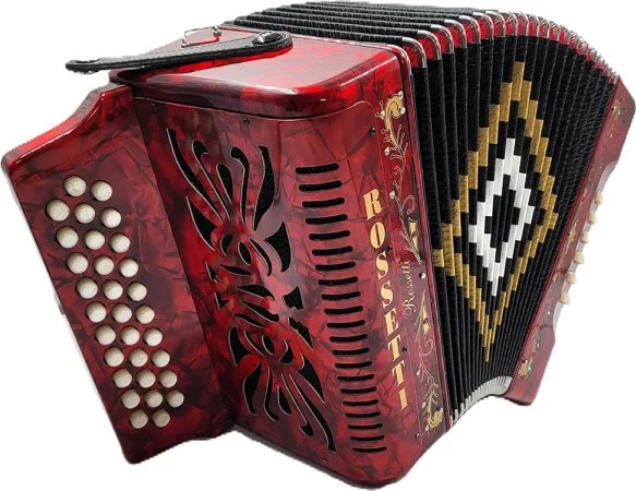 Rossetti 3 Row, 31 treble, 12 bass Diatonic button accordion