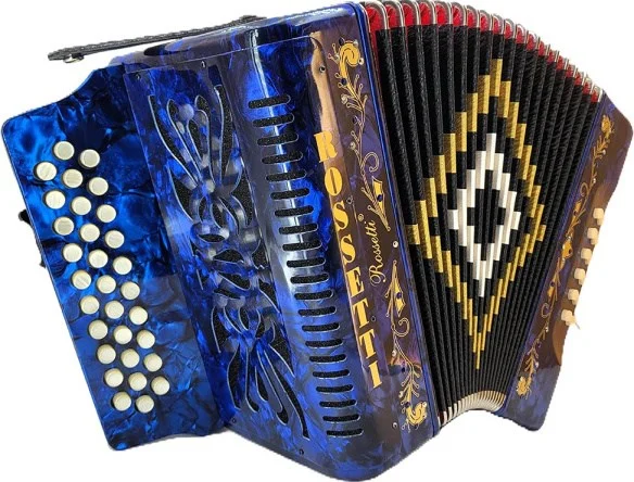 Rossetti 3 Row, 31 treble, 12 bass Diatonic button accordion