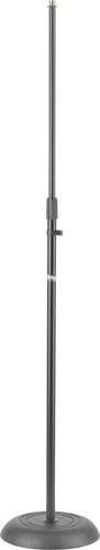 Microphone floor stand w/heavy solid round black base Image
