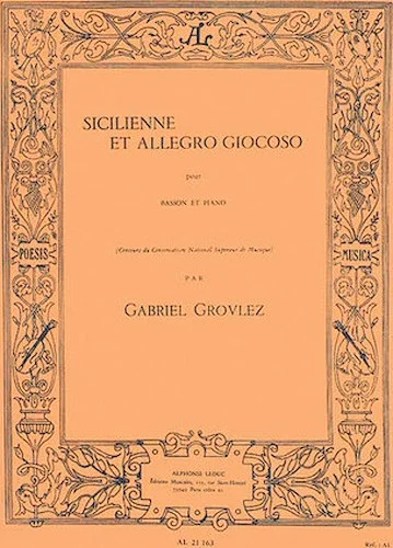 Sicilienne Et Allegro Giocoso Pour Basson Et Piano