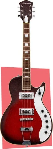 Silvertone Classic 1423-RSFB Solid-Body Electric Guitar, Red Silver Flake Burst Finish