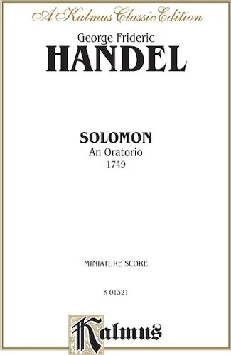 Solomon (1749), An Oratorio