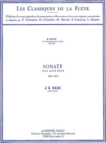 Sonata BWV1013 in A Minor - Classiques No. 18