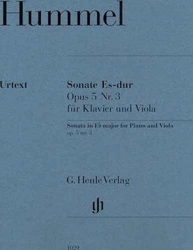 Sonata for Piano and Viola in E-flat Major, Op. 5, No. 3 - With Marked and Unmarked String Parts