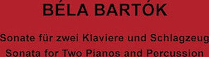 Sonata For Two Pianos And Percussion - Facsimile With Cd