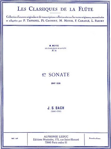 Sonata No. 1, BWV1030 in B Minor - Classiques No. 1