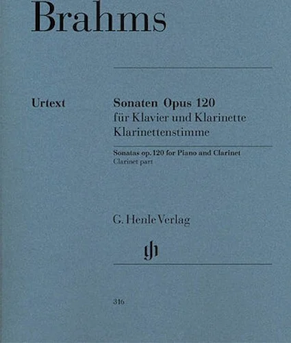 Sonatas for Piano and Clarinet (or Viola) Op. 120, No. 1 and 2 - Additional Clarinet Part