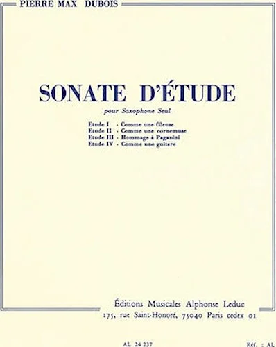 Sonate D'etude (saxophone Solo)