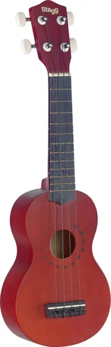 Traditional soprano ukulele with "tattoo" design, in black nylon gigbag