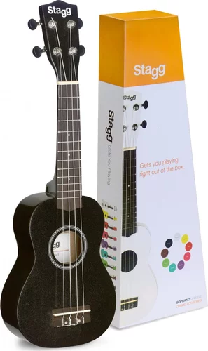 Soprano ukulele in black nylon gigbag